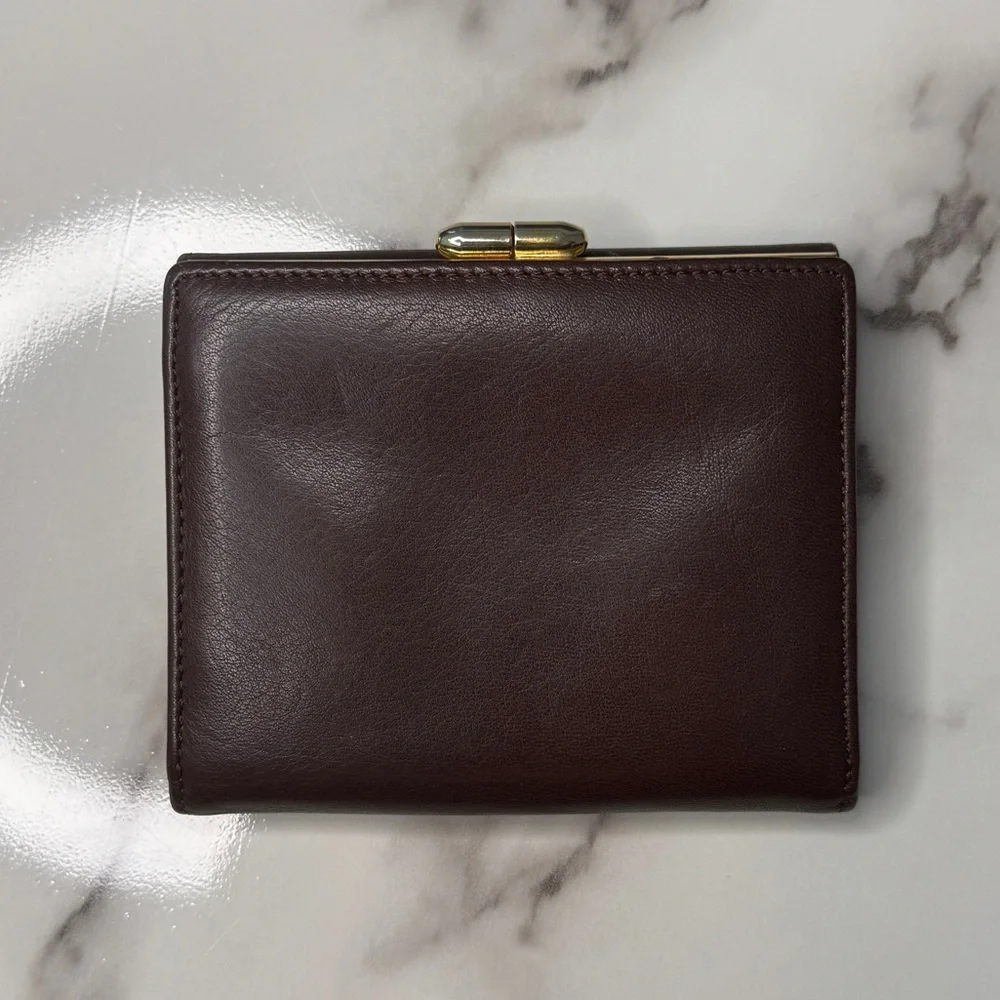 Vintage Christian Dior Brown Leather Kisslock Wallet - Picture 2 of 8